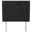 vidaXL fekete bársony fejtámla szárnyakkal 83 x 23 x 118/128 cm