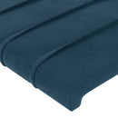 vidaXL sötétkék bársony fejtámla szárnyakkal 83 x 23 x 118/128 cm