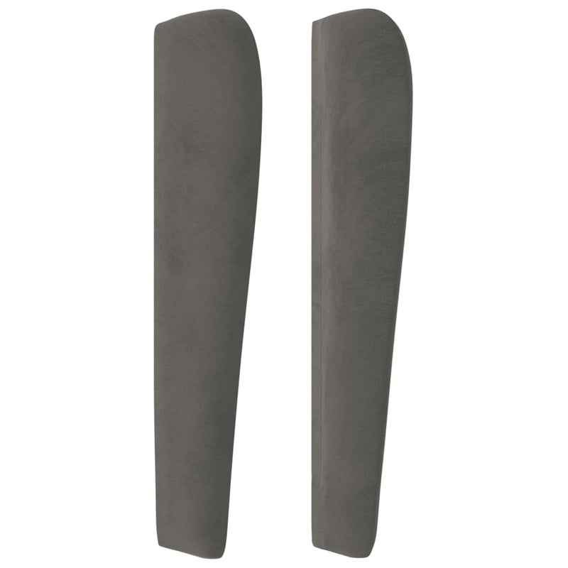 vidaXL sötétszürke bársony fejtámla szárnyakkal 93 x 23 x 118/128 cm