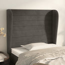 vidaXL sötétszürke bársony fejtámla szárnyakkal 93 x 23 x 118/128 cm