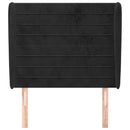 vidaXL fekete bársony fejtámla szárnyakkal 93 x 23 x 118/128 cm