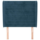 vidaXL sötétkék bársony fejtámla szárnyakkal 93 x 23 x 118/128 cm