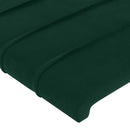 vidaXL sötétzöld bársony fejtámla szárnyakkal203x23x118/128 cm