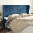 vidaXL sötétkék bársony fejtámla szárnyakkal 203x23x118/128 cm