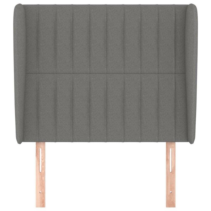 vidaXL sötétszürke szövet fejtámla szárnyakkal 83 x 23 x 118/128 cm