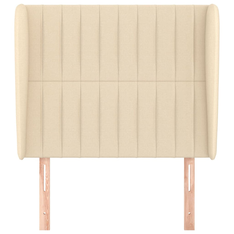 vidaXL krémszínű szövet fejtámla szárnyakkal 83 x 23 x 118/128 cm