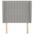 vidaXL világosszürke szövet fejtámla szárnyakkal 93 x 23 x 118/128 cm