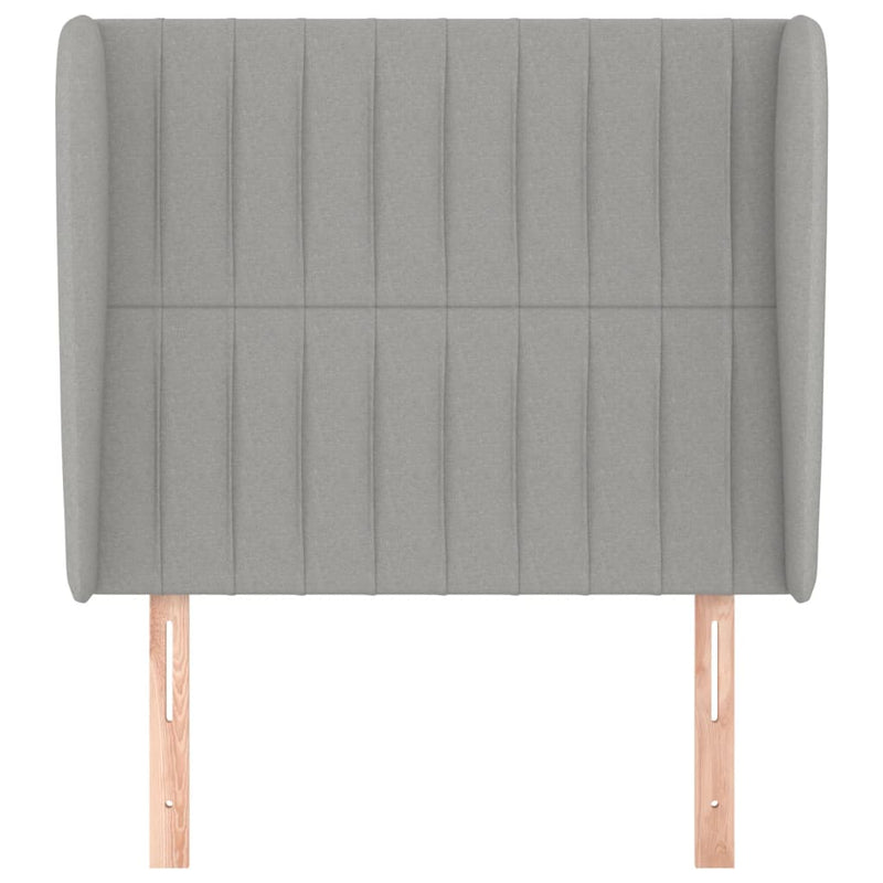 vidaXL világosszürke szövet fejtámla szárnyakkal 93 x 23 x 118/128 cm