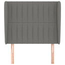 vidaXL sötétszürke szövet fejtámla szárnyakkal 93 x 23 x 118/128 cm