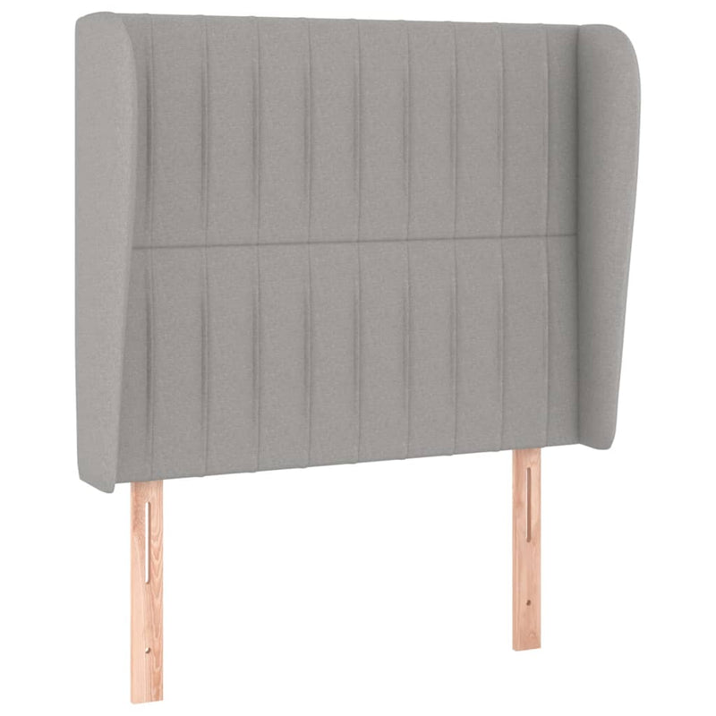 vidaXL világosszürke szövet fejtámla szárnyakkal 103 x 23 x 118/128 cm