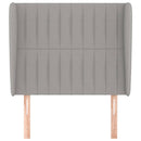 vidaXL világosszürke szövet fejtámla szárnyakkal 103 x 23 x 118/128 cm