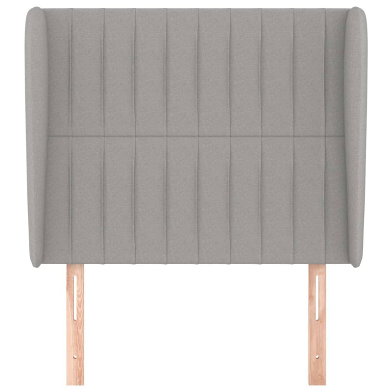 vidaXL világosszürke szövet fejtámla szárnyakkal 103 x 23 x 118/128 cm