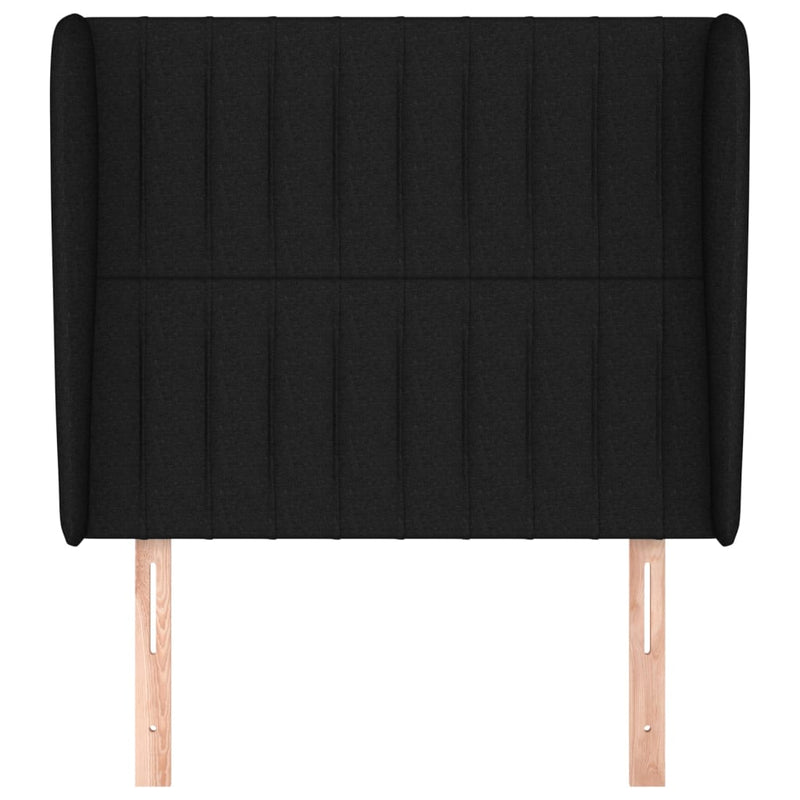 vidaXL fekete szövet fejtámla szárnyakkal 103 x 23 x 118/128 cm
