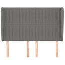 vidaXL sötétszürke szövet fejtámla szárnyakkal 147 x 23 x 118/128 cm