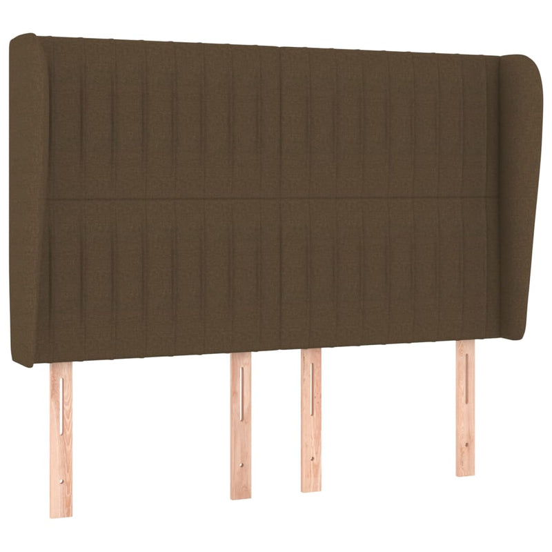 vidaXL sötétbarna szövet fejtámla szárnyakkal 147 x 23 x 118/128 cm