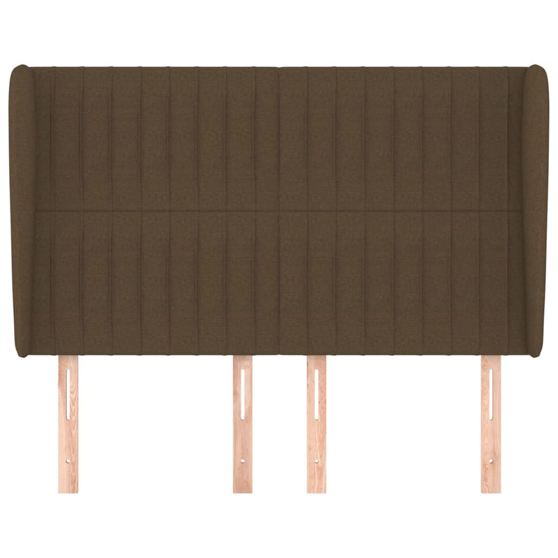 vidaXL sötétbarna szövet fejtámla szárnyakkal 147 x 23 x 118/128 cm