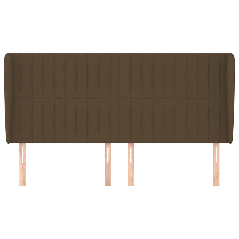 vidaXL sötétbarna szövet fejtámla szárnyakkal 163 x 23 x 118/128 cm