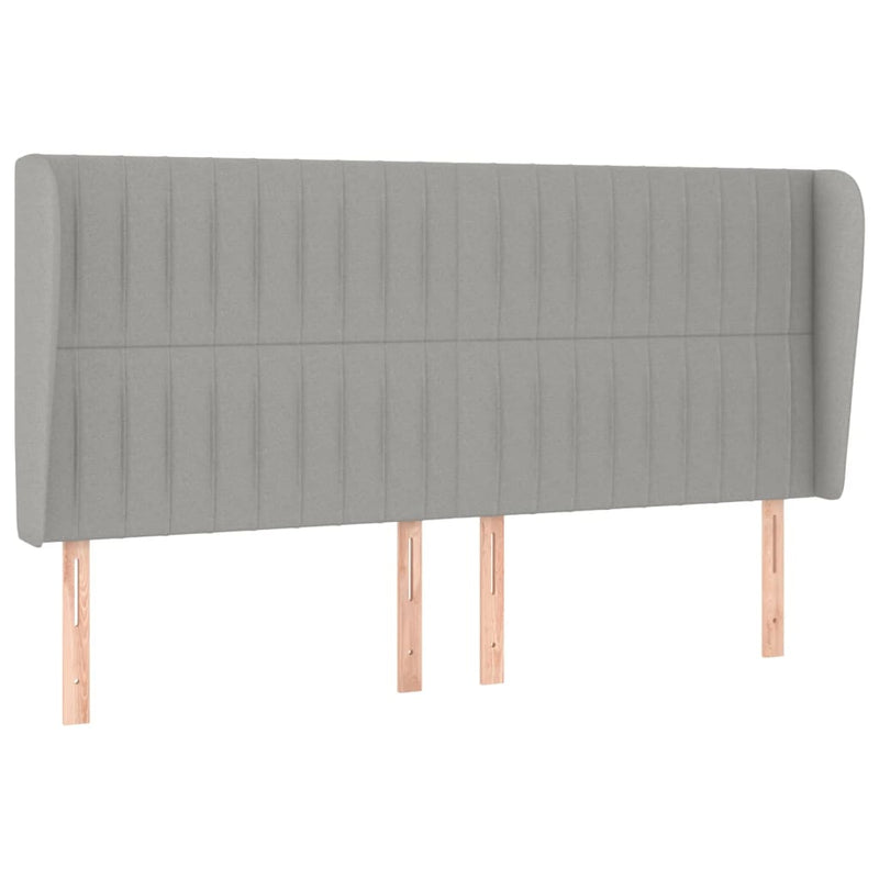 vidaXL világosszürke szövet fejtámla szárnyakkal 183x23x118/128 cm