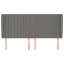 vidaXL sötétszürke szövet fejtámla szárnyakkal 183x23x118/128 cm