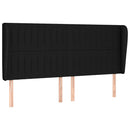 vidaXL fekete szövet fejtámla szárnyakkal 183x23x118/128 cm