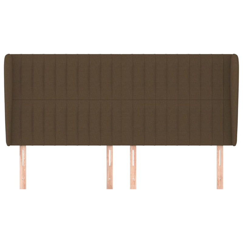 vidaXL sötétbarna szövet fejtámla szárnyakkal 183x23x118/128 cm