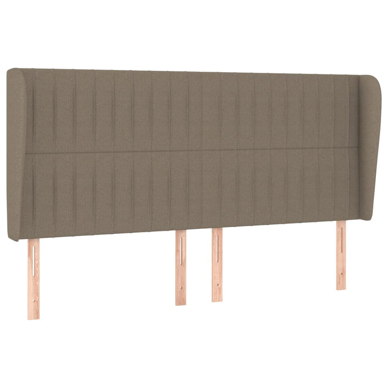 vidaXL tópszínű szövet fejtámla szárnyakkal 183x23x118/128 cm