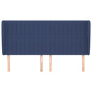 vidaXL kék szövet fejtámla szárnyakkal 183x23x118/128 cm