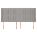 vidaXL világosszürke szövet fejtámla szárnyakkal 203x23x118/128 cm