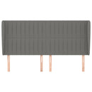 vidaXL sötétszürke szövet fejtámla szárnyakkal 203x23x118/128 cm