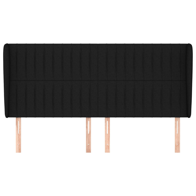 vidaXL fekete szövet fejtámla szárnyakkal 203x23x118/128 cm