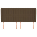 vidaXL sötétbarna szövet fejtámla szárnyakkal 203x23x118/128 cm