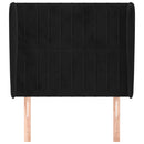 vidaXL fekete bársony fejtámla szárnyakkal 83 x 23 x 118/128 cm