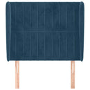 vidaXL sötétkék bársony fejtámla szárnyakkal 83 x 23 x 118/128 cm