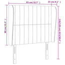 vidaXL sötétkék bársony fejtámla szárnyakkal 83 x 23 x 118/128 cm