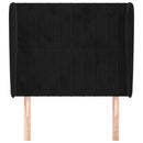 vidaXL fekete bársony fejtámla szárnyakkal 93 x 23 x 118/128 cm