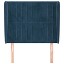 vidaXL sötétkék bársony fejtámla szárnyakkal 93 x 23 x 118/128 cm