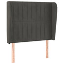 vidaXL sötétszürke bársony fejtámla szárnyakkal 103 x 23 x 118/128 cm