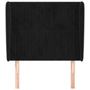 vidaXL fekete bársony fejtámla szárnyakkal 103 x 23 x 118/128 cm