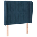 vidaXL sötétkék bársony fejtámla szárnyakkal 103 x 23 x 118/128 cm