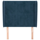 vidaXL sötétkék bársony fejtámla szárnyakkal 103 x 23 x 118/128 cm