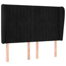 vidaXL fekete bársony fejtámla szárnyakkal 147 x 23 x 118/128 cm