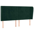 vidaXL sötétzöld bársony fejtámla szárnyakkal203x23x118/128 cm