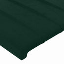 vidaXL sötétzöld bársony fejtámla szárnyakkal203x23x118/128 cm