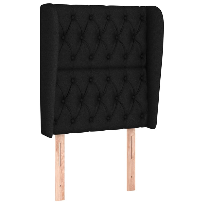 vidaXL fekete szövet fejtámla szárnyakkal 83 x 23 x 118/128 cm