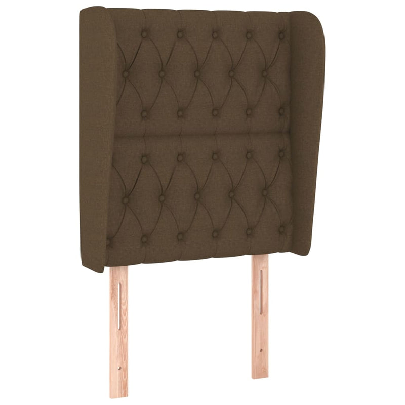 vidaXL sötétbarna szövet fejtámla szárnyakkal 83 x 23 x 118/128 cm