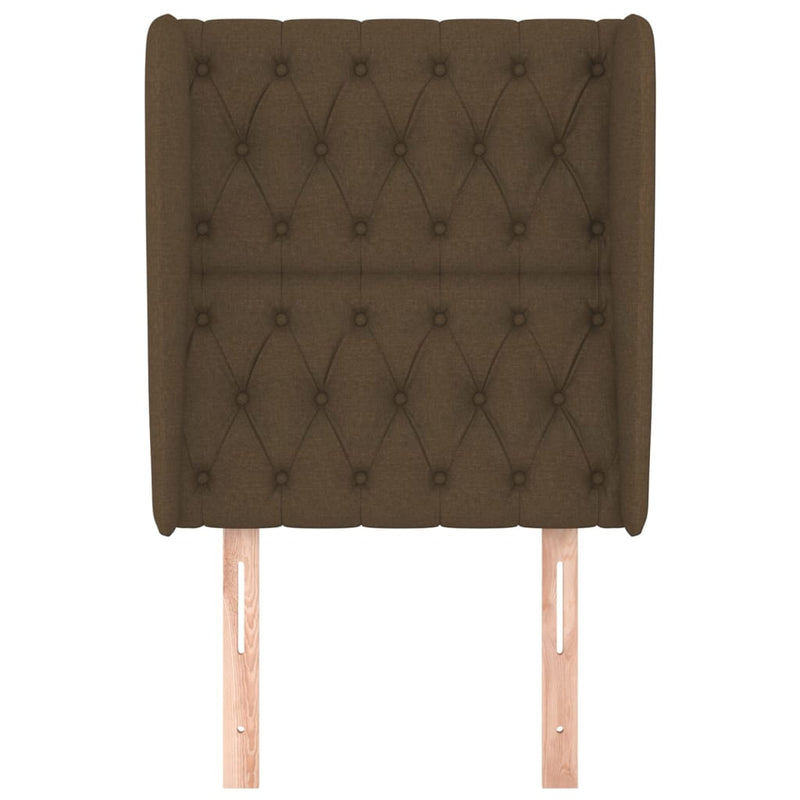vidaXL sötétbarna szövet fejtámla szárnyakkal 83 x 23 x 118/128 cm