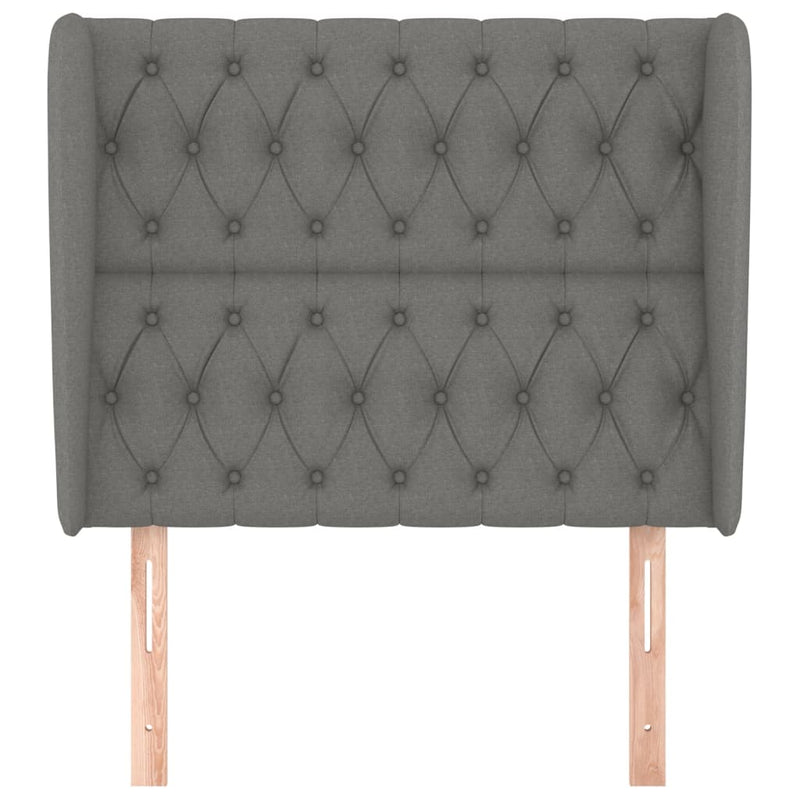 vidaXL sötétszürke szövet fejtámla szárnyakkal 93 x 23 x 118/128 cm