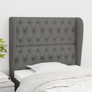 vidaXL sötétszürke szövet fejtámla szárnyakkal 93 x 23 x 118/128 cm