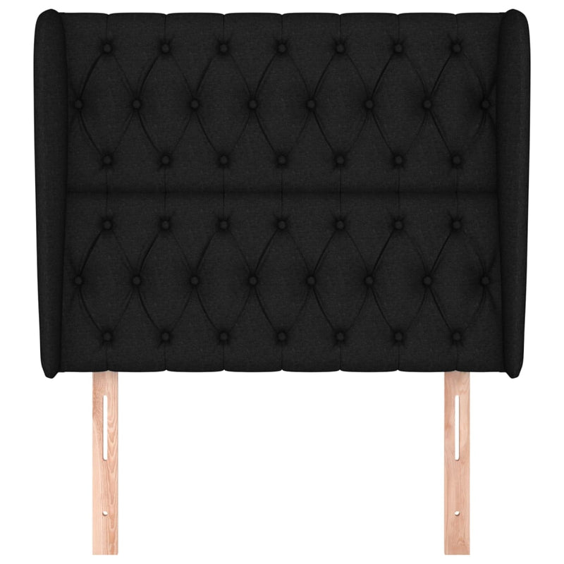 vidaXL fekete szövet fejtámla szárnyakkal 93 x 23 x 118/128 cm