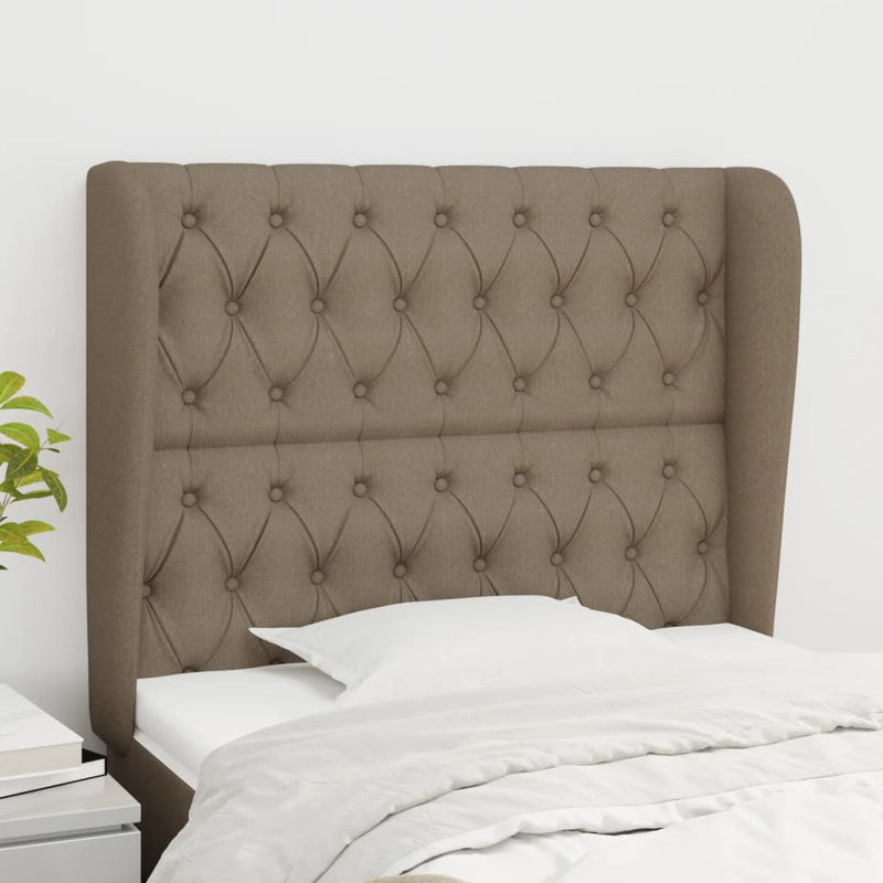 vidaXL tópszínű szövet fejtámla szárnyakkal 93 x 23 x 118/128 cm